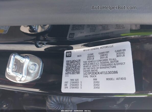 1GTP2DEK4T1130386 2026 GMC CANYON Black Շարժիչի բաժամունքի տեսք