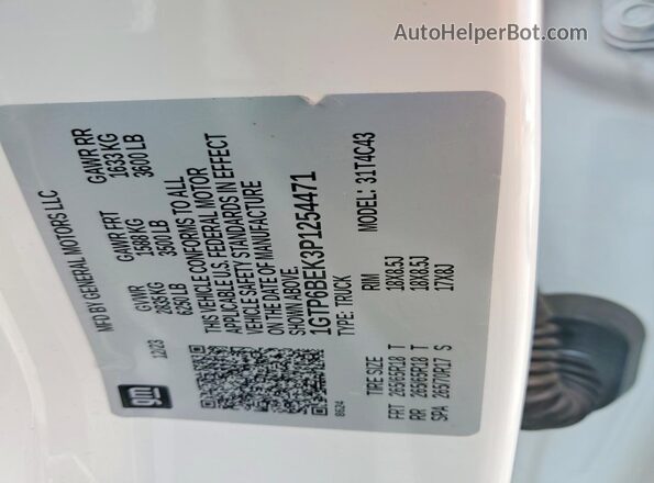 1GTP6BEK3P1254471 2023 GMC CANYON White Engine compartment view