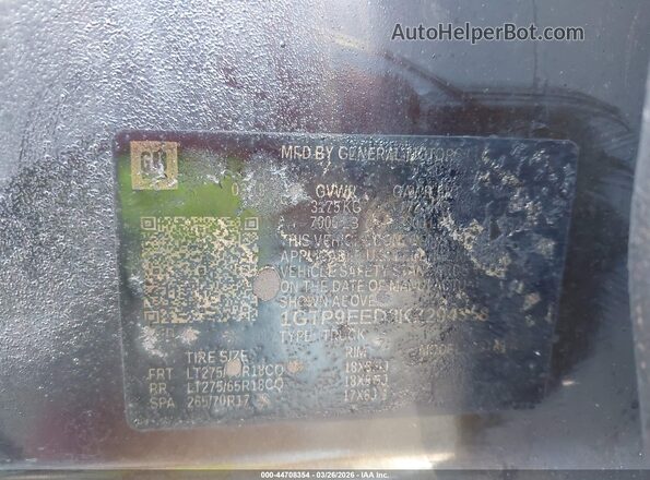 1GTP9EED3KZ294358 2019 GMC SIERRA Gray 