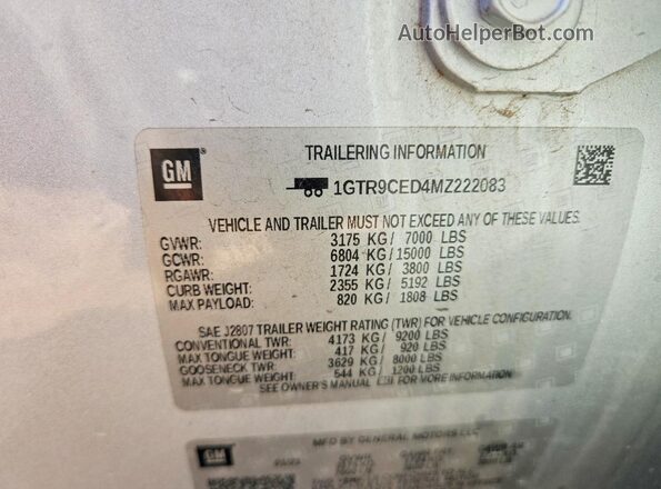 1GTR9CED4MZ222083 2021 GMC SIERRA Серебряный Вид подкапотного пространства