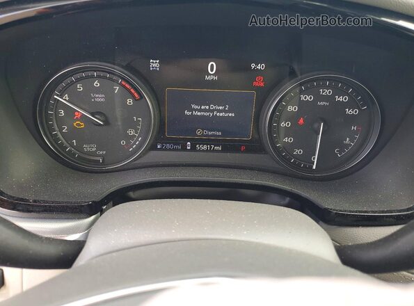 1GYKNDRSXMZ169055 2021 CADILLAC XT5 White Вид щитка приладів