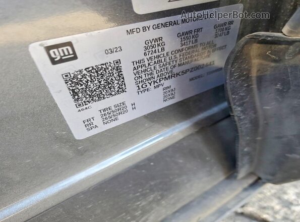 1GYKPMRK5PZ002441 2023 CADILLAC OTHER Gray სალონის 360-გრადუსიანი ხედი