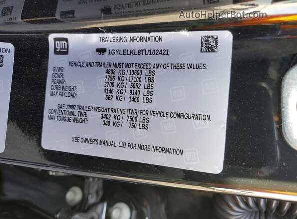 1GYLELKL8TU102421 2026 CADILLAC ESCALADE Black VIN sticker view