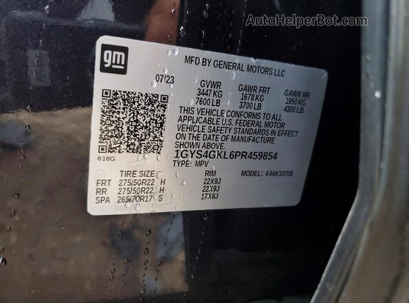 1GYS4GKL6PR459854 2023 CADILLAC ESCALADE Black Widok wnętrza 360 stopni