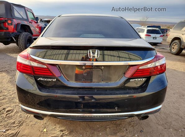 1HGCR2F52HA303676 2017 HONDA ACCORD Black უკანა ხედი