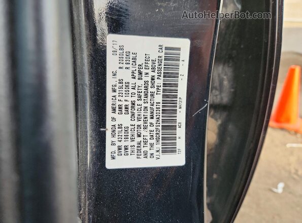 1HGCR2F52HA303676 2017 HONDA ACCORD Black ძრავის განყოფილების ხედი