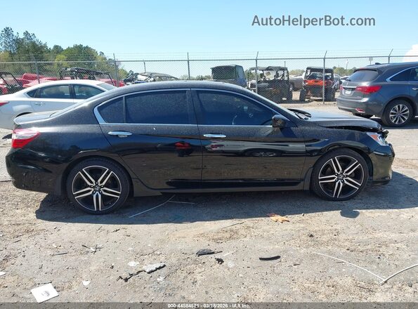 1HGCR2F54GA028889 2016 HONDA ACCORD Black Вид задньої частини салону