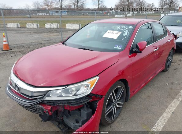1HGCR2F58HA277536 2017 HONDA ACCORD Red წინა მარცხენა ხედი სამი მეოთხედიდან