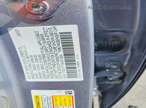1HGCV1F14MA072809 2021 HONDA ACCORD Silver Вид підкапотного простору