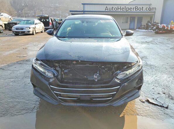 1HGCV1F15MA048177 2021 HONDA ACCORD Black Вид спереду