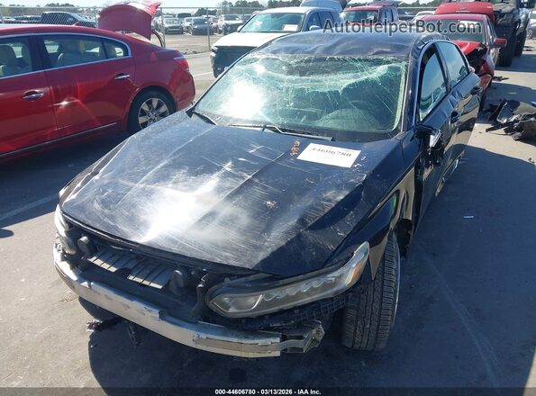 1HGCV1F16JA160773 2018 HONDA ACCORD Black Front view