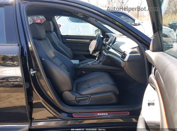 1HGCV1F31KA090716 2019 HONDA ACCORD Black წინა სალონის ხედი
