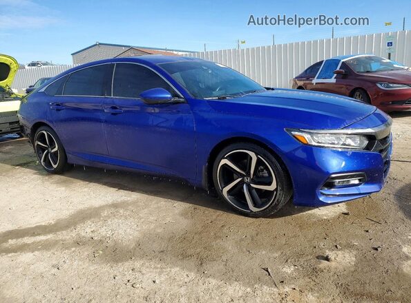 1HGCV1F31KA099755 2019 HONDA ACCORD Blue Przód prawy