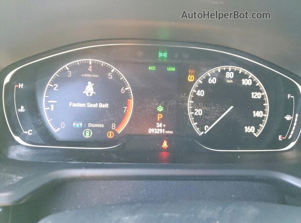 1HGCV1F31KA099755 2019 HONDA ACCORD Blue Widok zestawu wskaźników