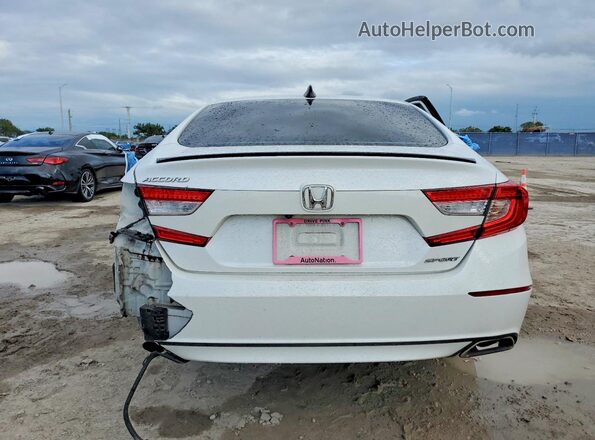 1HGCV1F32MA028504 2021 HONDA ACCORD White Rear view