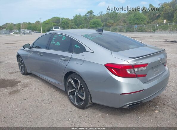 1HGCV1F32MA078268 2021 HONDA ACCORD Silver Задня ліва чверть