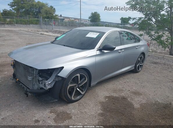 1HGCV1F32MA078268 2021 HONDA ACCORD Silver Передня ліва чверть