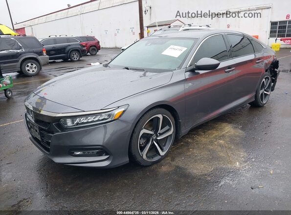 1HGCV1F33KA147207 2019 HONDA ACCORD Gray Przód lewy