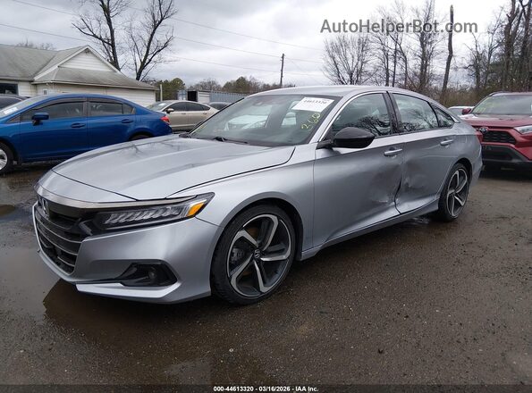 1HGCV1F34NA117864 2022 HONDA ACCORD Серебряный Передняя левая четверть