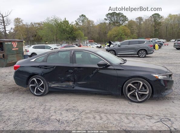 1HGCV1F35NA040261 2022 HONDA ACCORD Black უკანა სალონის ხედი