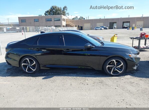 1HGCV1F36MA102426 2021 HONDA ACCORD Черный Вид задней части салона