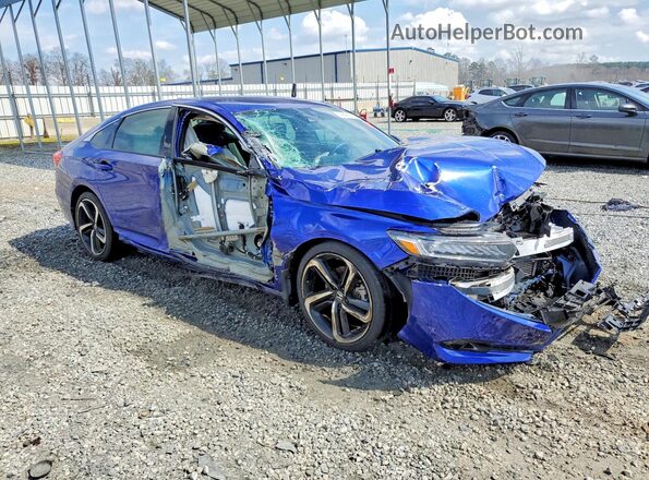 1HGCV1F36MA112714 2021 HONDA ACCORD Blue Przód prawy