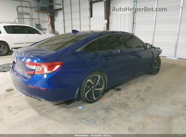 1HGCV1F37KA138297 2019 HONDA ACCORD Blue Հետևի աջ