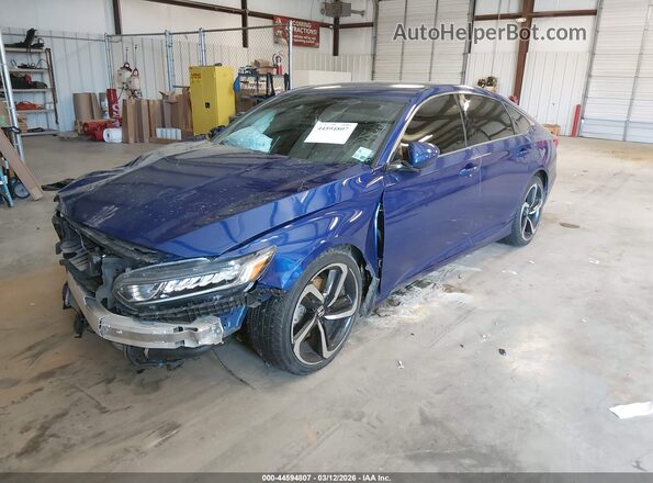 1HGCV1F37KA138297 2019 HONDA ACCORD Blue Առջևի ձախ երեք քառորդ տեսարան