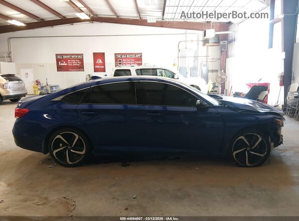 1HGCV1F37KA138297 2019 HONDA ACCORD Blue Սալոնի հետևի տեսք