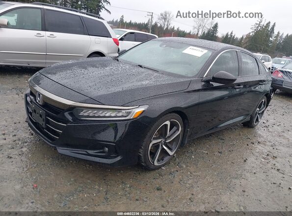 1HGCV1F39MA070510 2021 HONDA ACCORD Black Przód lewy