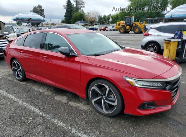 1HGCV1F44MA115622 2021 HONDA ACCORD Red Przód prawy