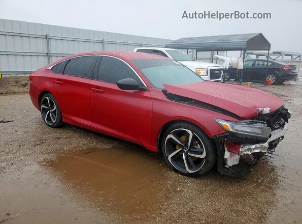 1HGCV1F46MA062695 2021 HONDA ACCORD Red Przód prawy