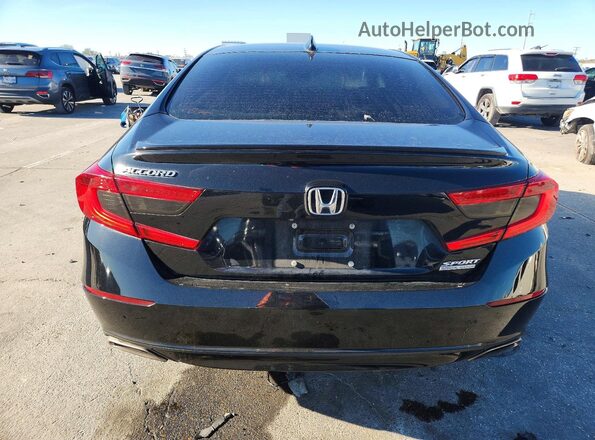 1HGCV1F49MA021820 2021 HONDA ACCORD Black უკანა ხედი