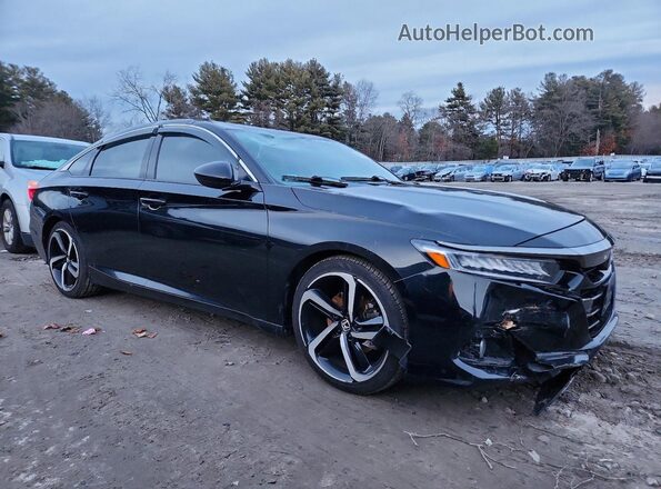 1HGCV1F4XMA071187 2021 HONDA ACCORD Black Передня права чверть