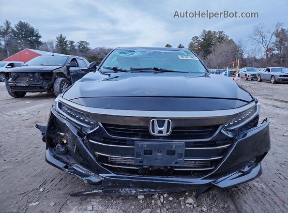 1HGCV1F4XMA071187 2021 HONDA ACCORD Black Вид спереду