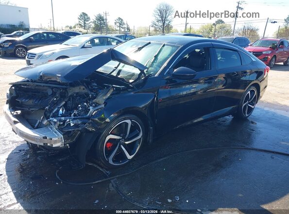 1HGCV2F30LA012502 2020 HONDA ACCORD Black წინა მარცხენა ხედი სამი მეოთხედიდან