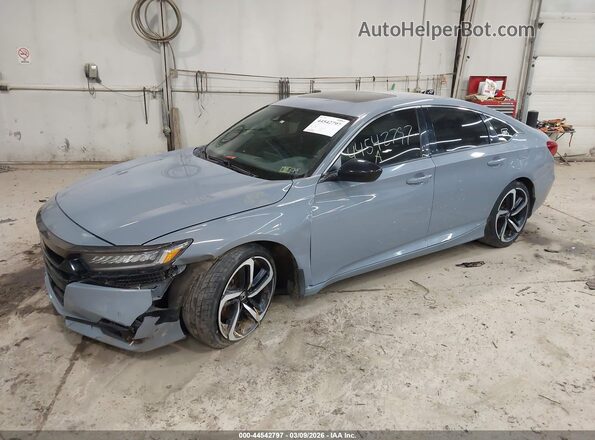1HGCV2F30MA030449 2021 HONDA ACCORD Blue Przód lewy