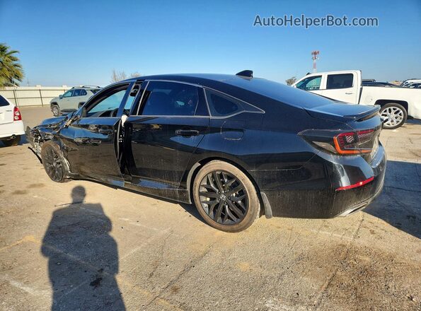 1HGCV2F35MA010374 2021 HONDA ACCORD Black Հետևի ձախ