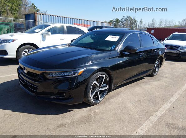 1HGCV2F35NA021196 2022 HONDA ACCORD Black წინა მარცხენა ხედი სამი მეოთხედიდან