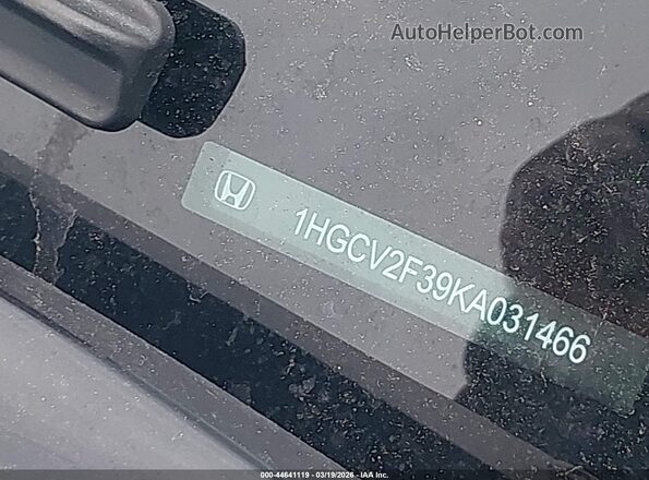 1HGCV2F39KA031466 2019 HONDA ACCORD Белый 