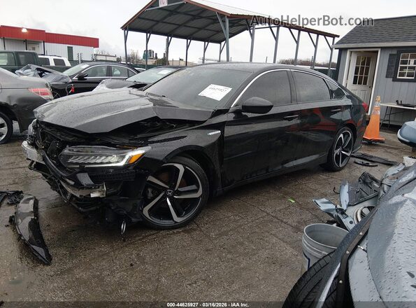 1HGCV3F23NA006368 2022 HONDA ACCORD Black Առջևի ձախ երեք քառորդ տեսարան