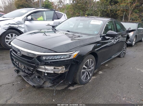 1HGCV3F98KA016063 2019 HONDA ACCORD HYBRID Black Przód lewy