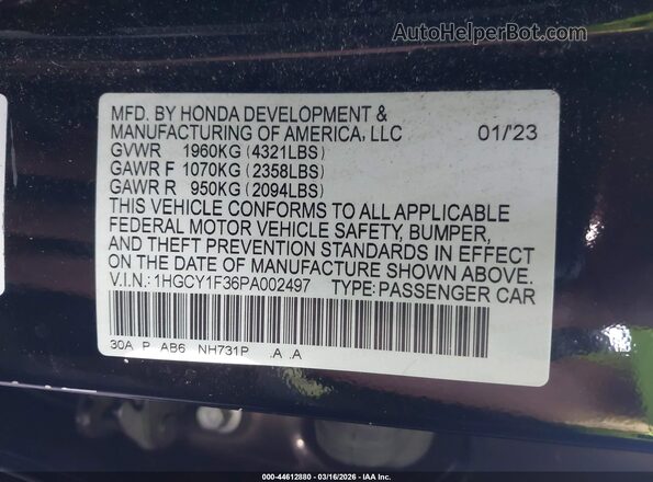 1HGCY1F36PA002497 2023 HONDA ACCORD Black 