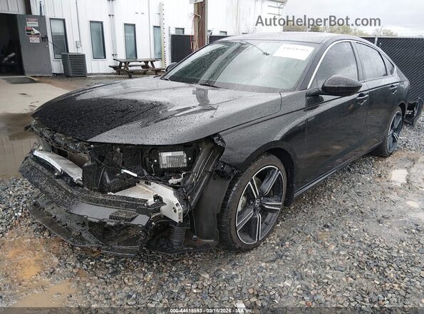 1HGCY2F57PA067303 2023 HONDA ACCORD Black Առջևի ձախ երեք քառորդ տեսարան