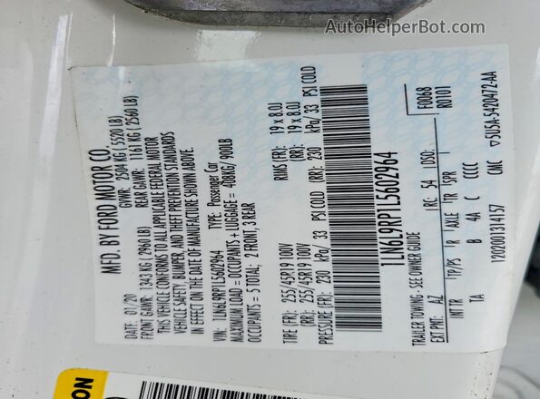 1LN6L9RP1L5602964 2020 LINCOLN CONTINENTA White 