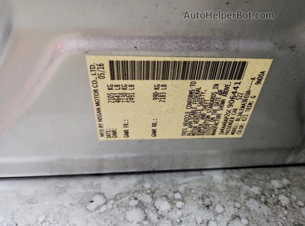 1N4AA6AP2GC906441 2016 NISSAN MAXIMA Серебряный Вид подкапотного пространства