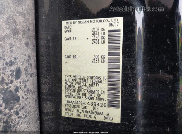 1N4AA6AP2HC439426 2017 NISSAN MAXIMA Black 