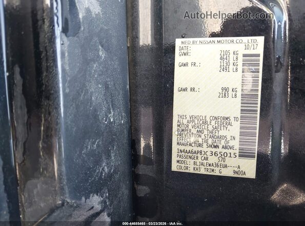 1N4AA6AP8JC365015 2018 NISSAN MAXIMA Black Engine compartment view