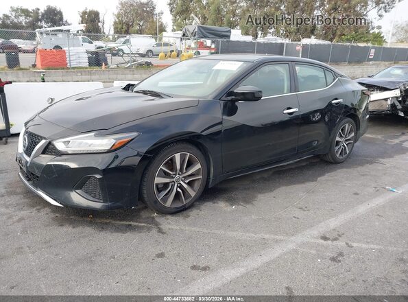 1N4AA6AV0KC382312 2019 NISSAN MAXIMA Black Առջևի ձախ երեք քառորդ տեսարան