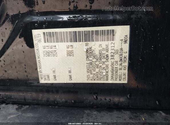 1N4AA6AV0KC382312 2019 NISSAN MAXIMA Black Շարժիչի բաժամունքի տեսք